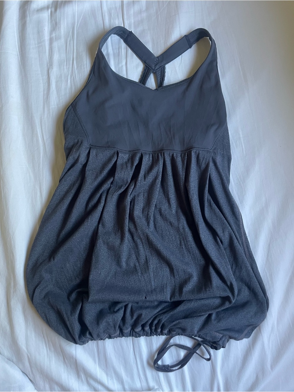 lululemon athletica Charcoal Gray Gathered Racerback Tank